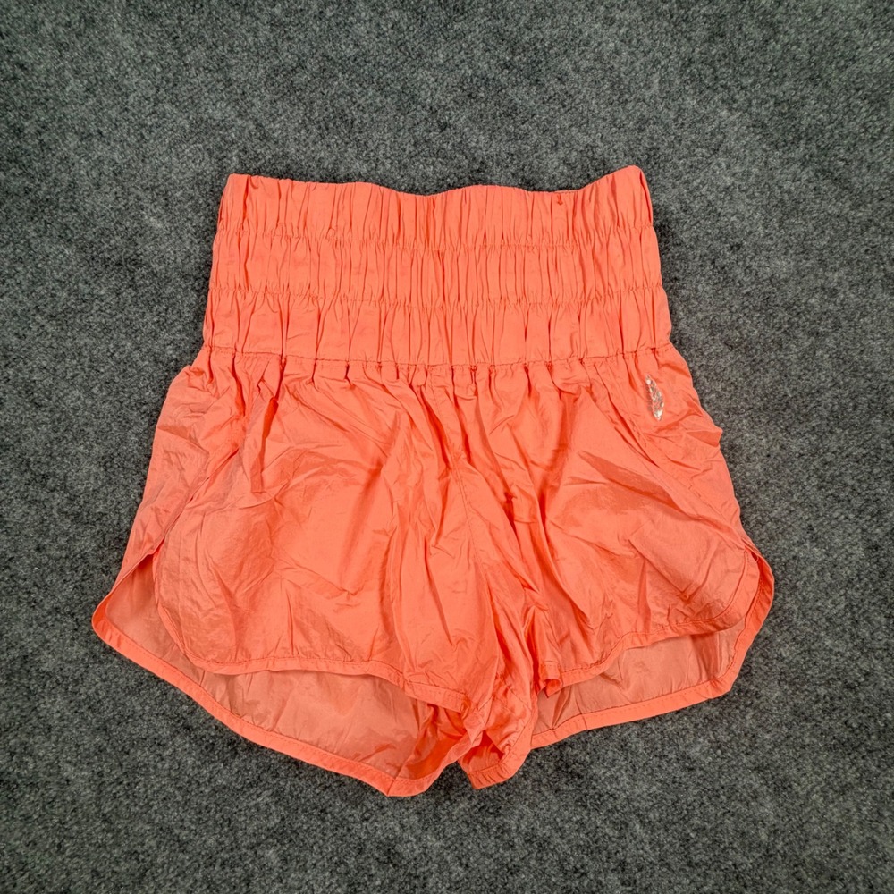 FP Movement The Way Home Shorts Womens XS Coral High Rise Smocked Waist 0627